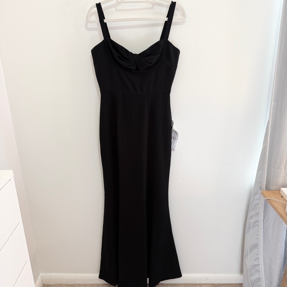 Dress the Population Brooke Twist Front Black Gown | Medium
